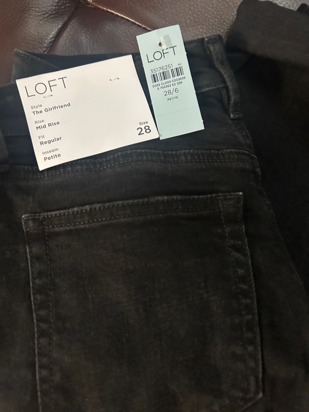 LOFT Girlfriend Mid-Rise Jeans in Washed Black